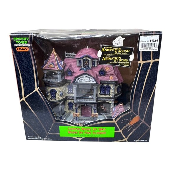 Lemax Spooky Town Lighted House of Wax Madam Ashburys Halloween Village BOX READ - Picture 1 of 15